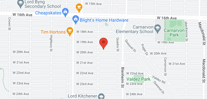 map of 3457 W 20TH AVENUE